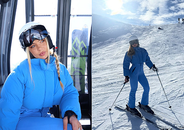 Leerdamová vyrazila na lyže v luxusní kombinéze. Obdiv sklidila i od Vonnové